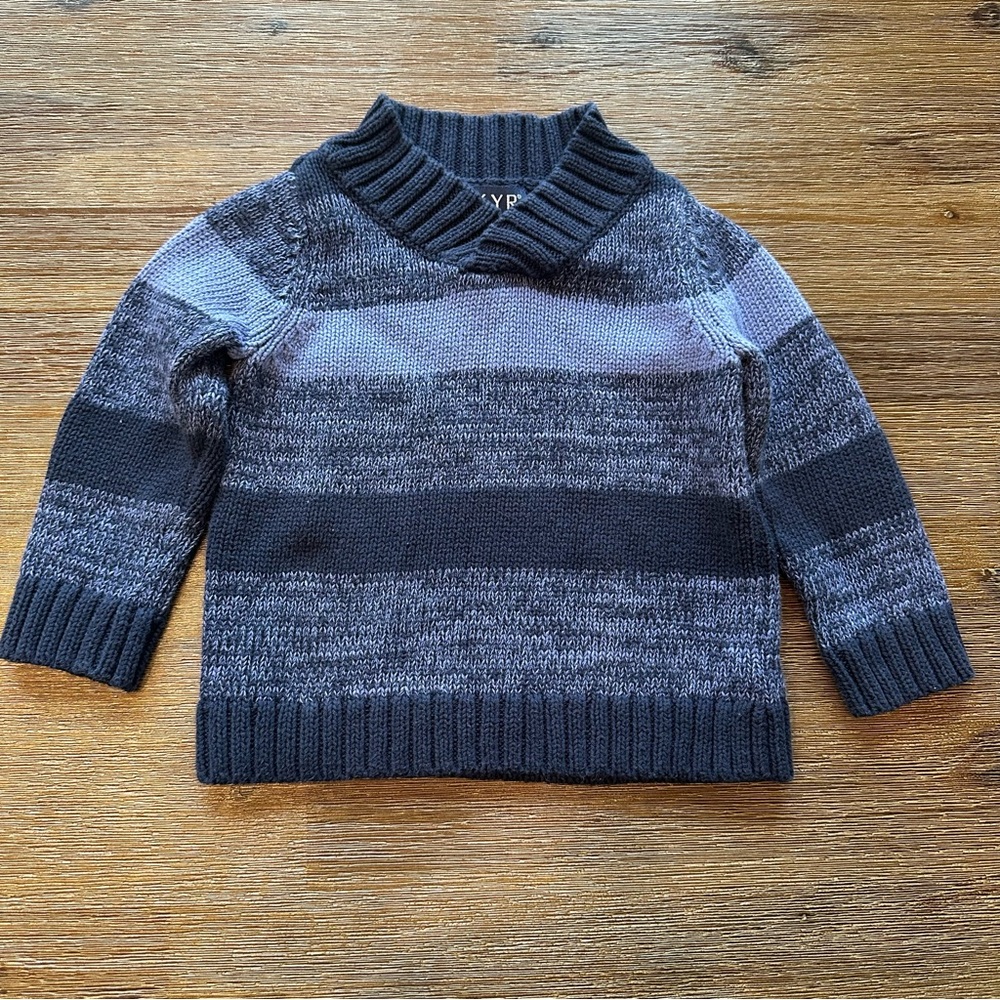 4/20$ blue striped baby sweater size 12 months